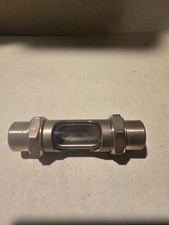 1/2 Inch Brass Inline Sight Glass Flow Indicator Threaded Fluid Line Viewer NOS
