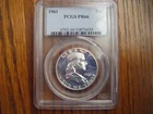 1- 1961  BEN FRANKLIN HALF DOLLAR PCGS PR66