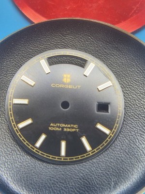 28.5mm Black Corguet Day Date Black Dial Datejust Style Lume Applied Indices