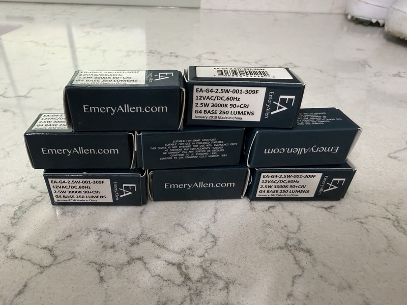 8 Emery Allen EA-G4-2.5W-001-309F 3000k White 2.5 watt G4 base
