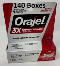 130 Orajel 3X Toothache Gum Pain Medicated Extra Gel Tube 0.25oz EXP 01 2027