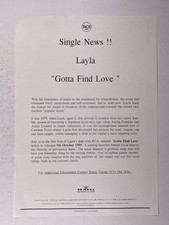 Layla Press Release "Gotta Find Love" Original RCA Promotion October 9th 1995
