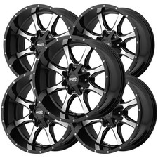 Set Of 5 Moto Metal Mo970 17x9 5x55x5.5 -12mm Blackmachined Wheels Rims