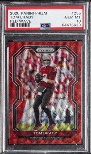 2020 PANINI PRIZM RED WAVE #255 TOM BRADY 55/149 PSA 10