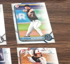 JACOB MILLER 2022 1st BOWMAN DRAFT CARD BD-195 MIAMI MARLINS (FIRST ROOKIE BASE)