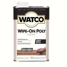 Watco 68041 Wipe-On Polyurethane Finish, Quart, Clear Gloss