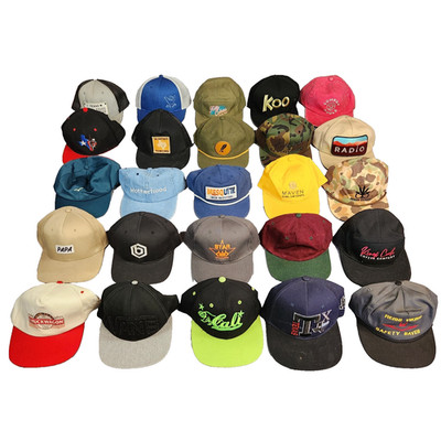 Lot of 25 Hats Caps Local Business Random Subject matter