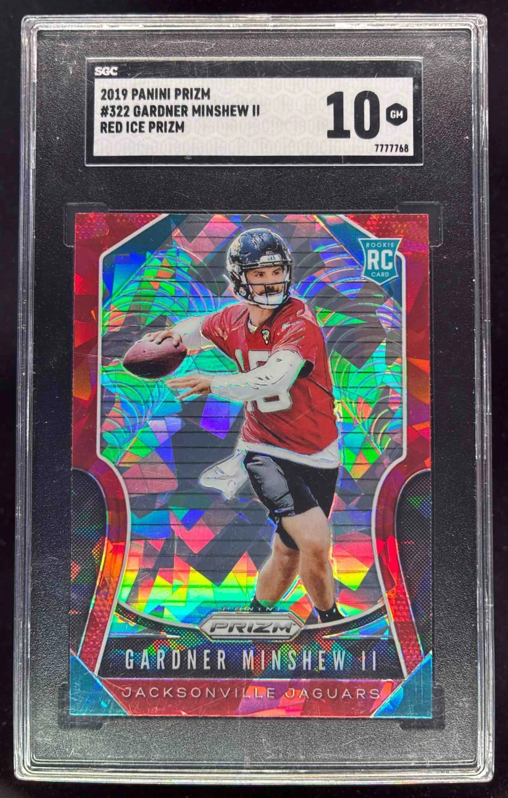2019 Panini Prizm Red Ice Prizm #322 Gardner Minshew II RC SGC 10
