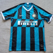 Inter Milan Jersey Mens Medium Blue Black Soccer Nike Dri-FIT Pirelli Driver