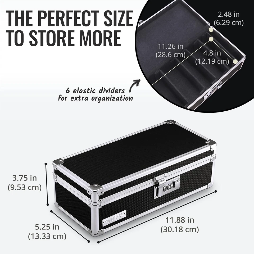 Caja de medicina con bloqueo Vaultz con bloqueo de combinación - negra, VZ03480 Foto 2 de 4