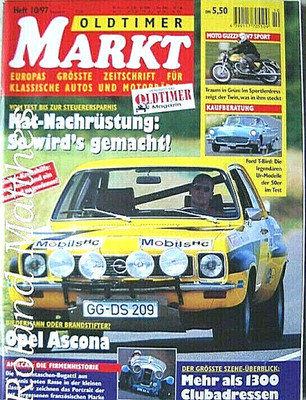 OLDTIMER MARKT 10-97+OPEL ASCONA+GUZZI V7 SPORT+OSI SILVER FOX+THUNDERBIRD+TATRA