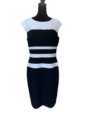 Lauren Ralph Lauren White and Black Knee Length Dress Size 10