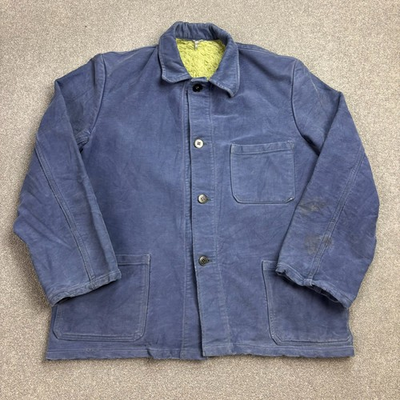 #ad #ad French Jacket Adult Small Blue VTG Workwear Chore Utility Canvas Outdoors Men GBP 41.99