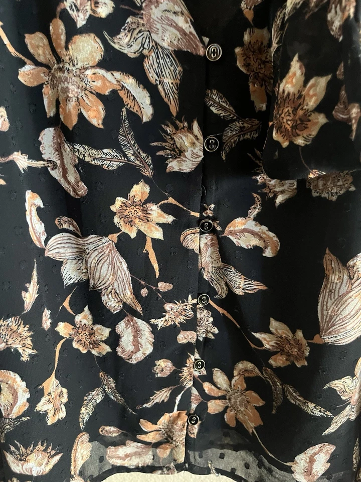 Blusa WALTER BAKER Selena Dalia Negra Mujer’s Talla Pequeña Foto 2 de 4