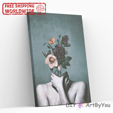 Paint By Numbers Kit Woman Abstract Decor Home Canvas Art Beginner Acrylic Brush