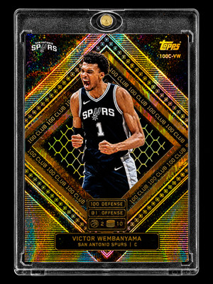 VICTOR WEMBANYAMA BLACK GOLD REFRACTOR Prizm Holo SP Insert Rare Spurs