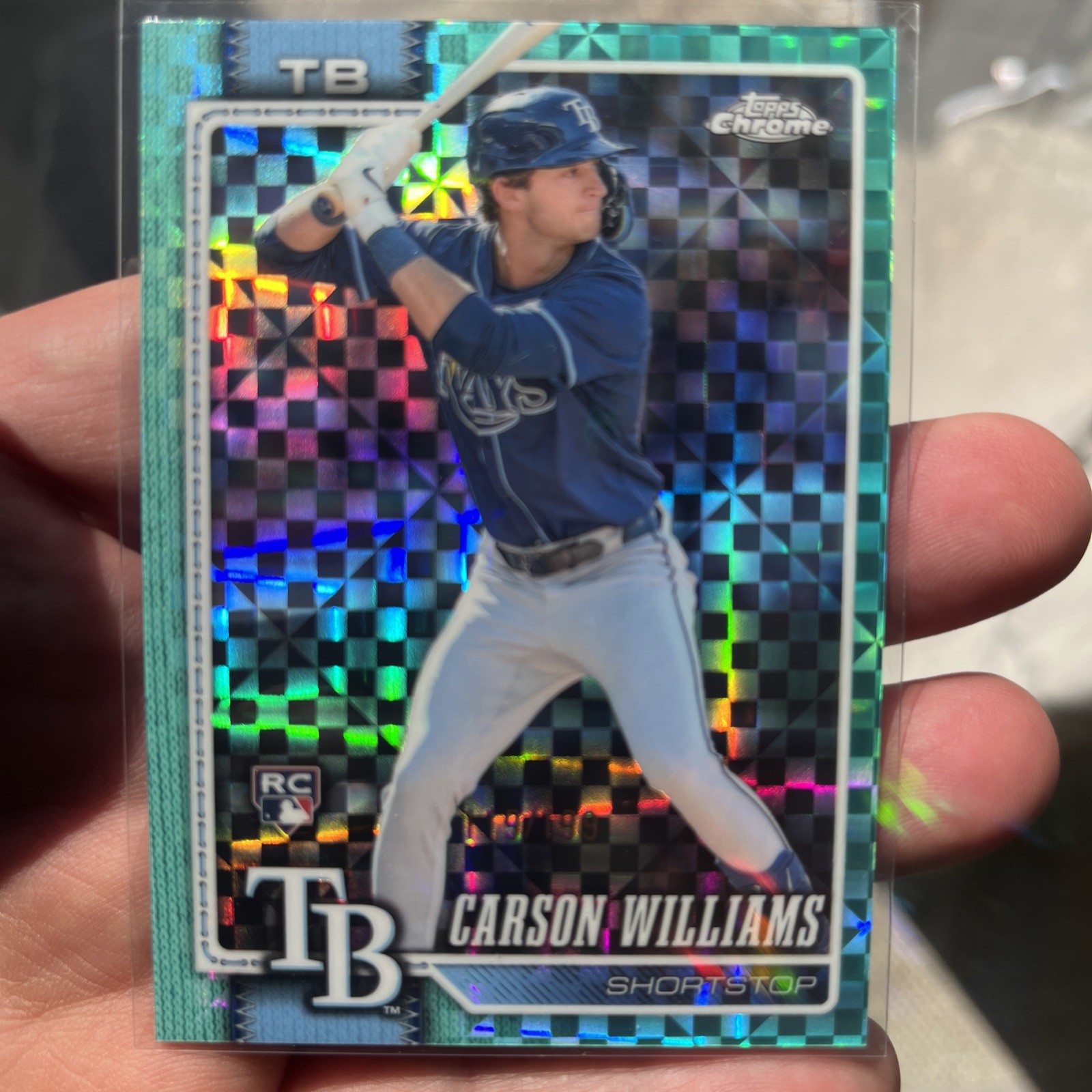 2026 Topps Chrome - Carson Williams #195 Aqua Xfractor /199 (RC)