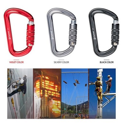 30KN Karabiner Clip Haken Heavy Duty Aluminium D Form Schraube Schloss Klettern
