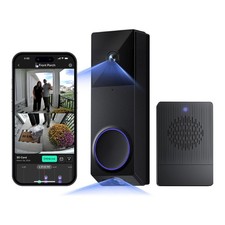 WYZE Wireless Duo Cam Doorbell Camera Video w Wi-Fi Chime, 2K Black