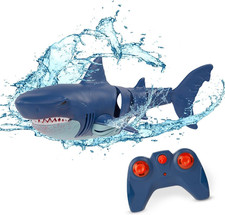 Remote Control Shark Toy for Bath Pool Play Electronic Great White Shark w