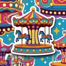 Carousel 2 Sticker 3”x2.6”