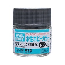 GUNZE H-028 AQUEOUS HOBBY COLORS 10 ML METAL BLACK