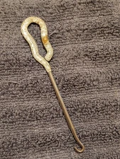 Vintage Ornate Art Deco handle 5.25” Shoe Boot Button Hook Metal 