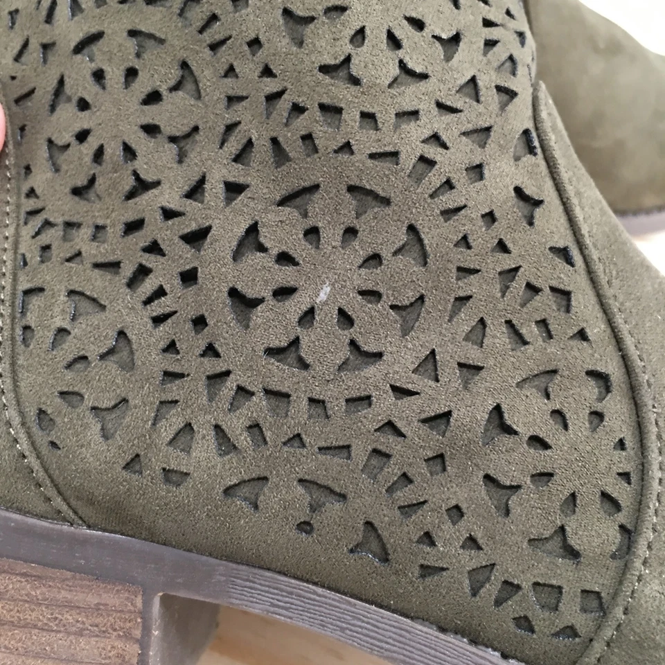 Carlos Botas Mujer 7M Olive Brett Botín Perforado Gamuza Occidental Informal Foto 4 de 4