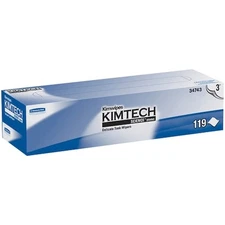 KIMTECH KW131 Kimwipes Low-Lint Wipers, 3 Ply, 11.8" x 11.8", White, 119/Box,