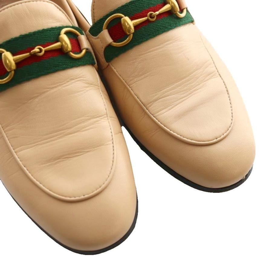 GUCCI Horsebit Leather Loafers Dress Shoes Size:35.5/JP:22.5 Beige 141115K Auth thumbnail 3