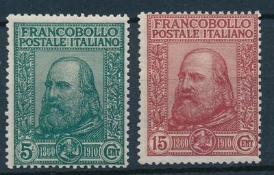 1910 ITALY KINGDOM GARIBALDI 2 STAMPS MNH F/5652