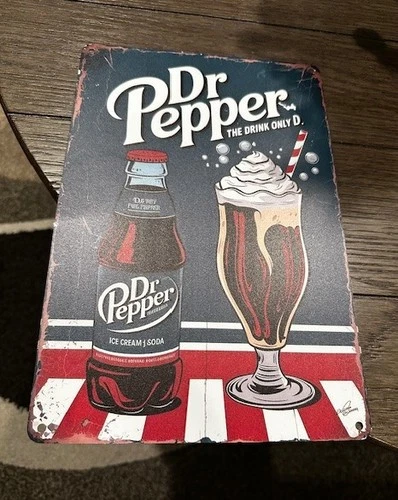 Tin Metal Sign - Dr Pepper - The Drink Only D (Vintage Look)