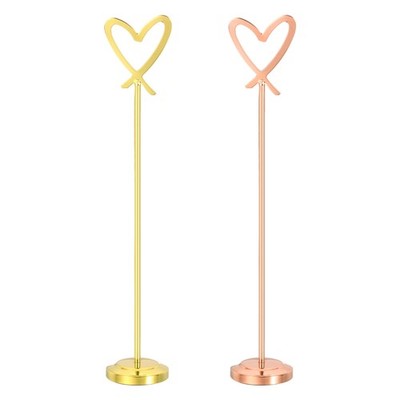 Table Number Holder, 11.81 x 2.1''Stainless Steel Table Sign, Rose Gold/Gold