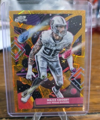 2025 Topps Chrome Cosmic Football Maxx Crosby /50 GOLD Refractor Raiders SP NFL