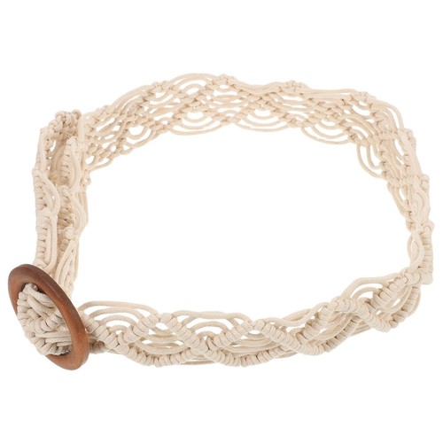 CEINTURE TISSÉE À BOUCLE RONDE EFFET IVOIRE EN LIN Jade&Clarisse