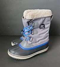 SOREL Pac Nylon Waterproof Snow Boots Gray Youth Size 3