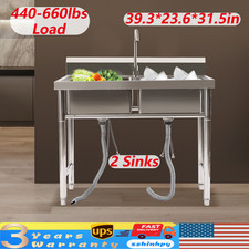 Double Bowl Stainless Steel Sink Kitchen Dishwasher Vegetable Sink With Faucet