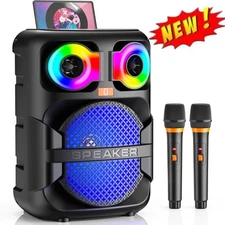 JYX T28T Karaoke Machine +2 Wireless Microphone Speaker with Party Disco For kid