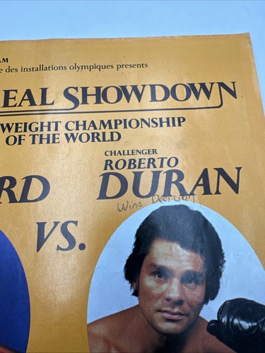 Montreal Showdown Sugar Ray Leonard vs Roberto Duran Rare Vintage Program 1980 - Picture 6 of 14