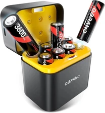 Paquete de 8 pilas AA de litio recargables con cargador rápido, 1.5V,3600mWH,Qui