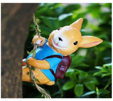 LAKYRIK Easter Bunny Statue Resin Yard Decor Outdoor Easter Gift w/ Hooks