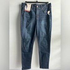 Seven7 Women's Blue Tummyless High Rise Skinny Jean Size 14