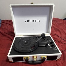 Victrola VSC-550BT Bluetooth Suitcase Turntable 3-Speed Built-In Speakers White
