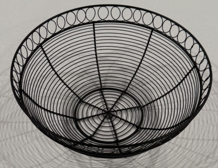 Black Wire Fruit Basket Round Countertop Bowl 11 in Diameter Description