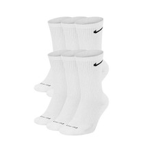 NIKE EVERYDAY PLUS CUSHION CREW 6 PAIR SOCKS WHITE SX6897-100-SIZE L