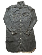 Gap Dress Womens Medium Blue Denim Western Shirt Dress Button Front Lyocell