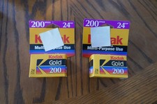 Vintage 2 rolls Kodak Gold 200 - 24 Exposure 35mm Film Sealed Film is Expired