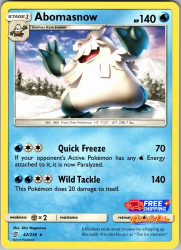 Abomasnow 42/236 Rare SM - Unified Minds Pokemon NM/LP