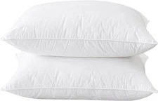 Goose Down Feather Pillows Queen Size Set of 2, Hotel Collection Bed Pillows for
