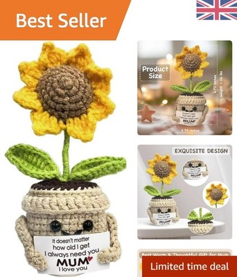 Bezauberndes handgefertigtes gehäkeltes Sonnenblumengeschenk für Mama - perfekte Mini-Geburtstagsmedaille